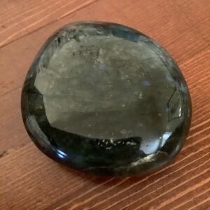 Single Massage Spa Polished Black Dark Labradorite Stone